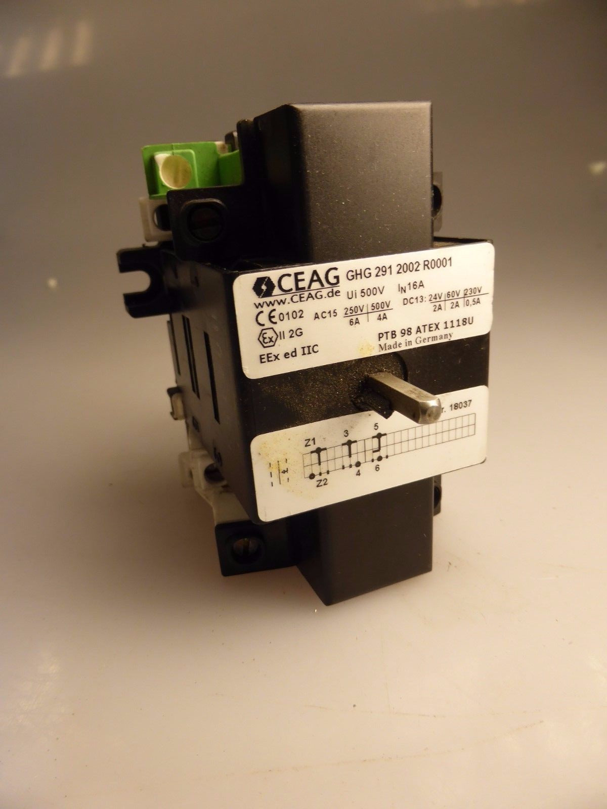 CEAG    GHG 291 2002 R0001    PTB 98 ATEX 1118U