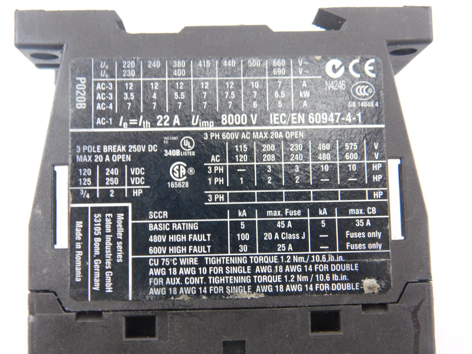 EATON Leistungsschütz  DIL MP20 4413 24VDC