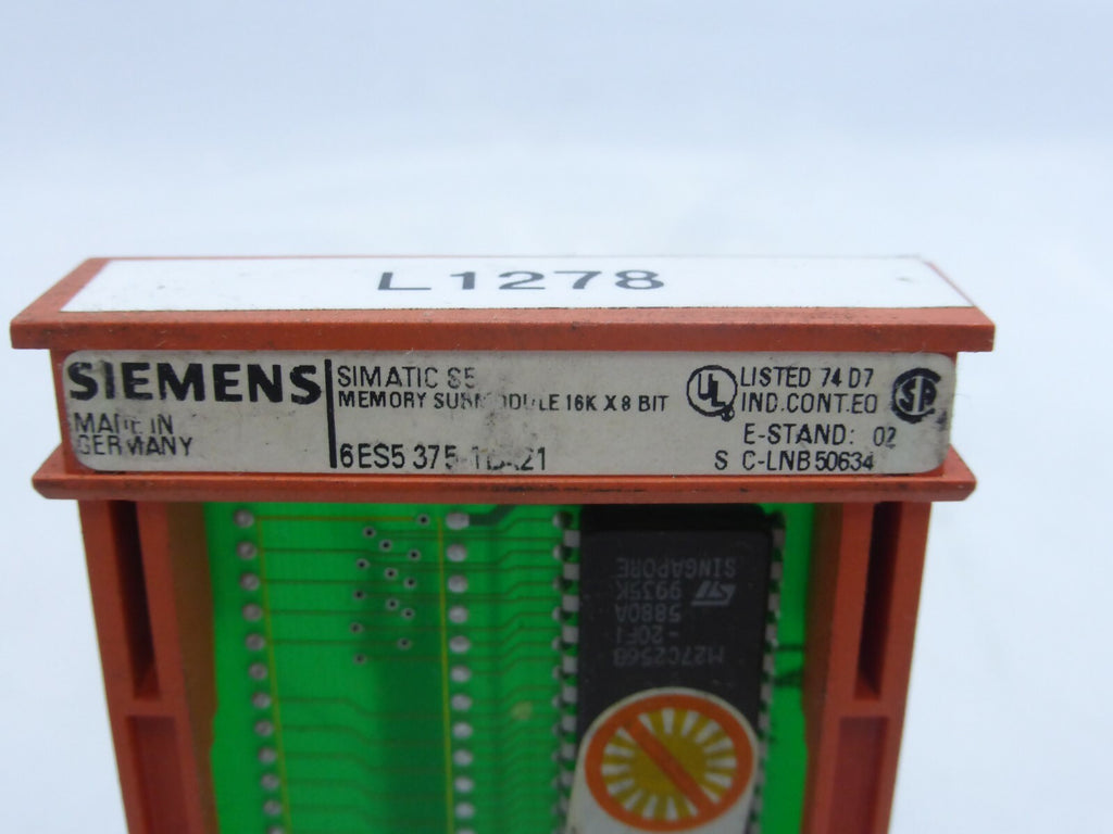 Siemens SIMATIC S5 6ES5 375-... MEMORY SUBMODULE 16K X 8 BIT