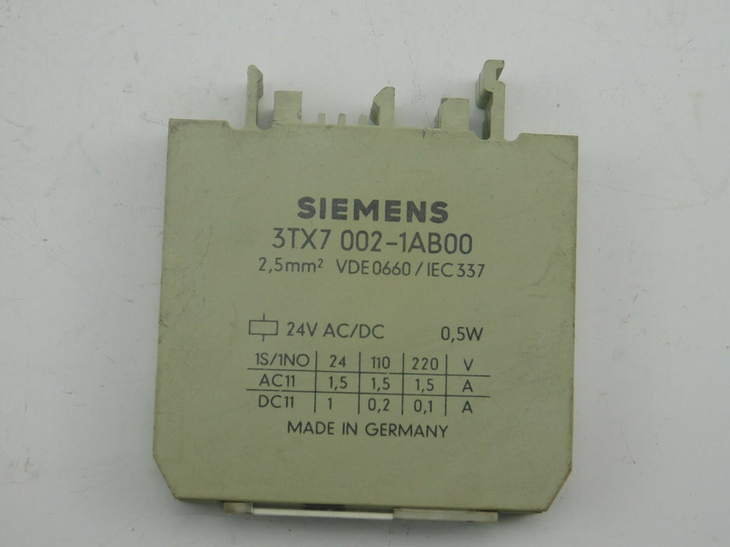 SIEMENS 3TX7 002-1AB00 2,5mm VDE 0660/ IEC 337 24V AC/DC ** 5 Stück **