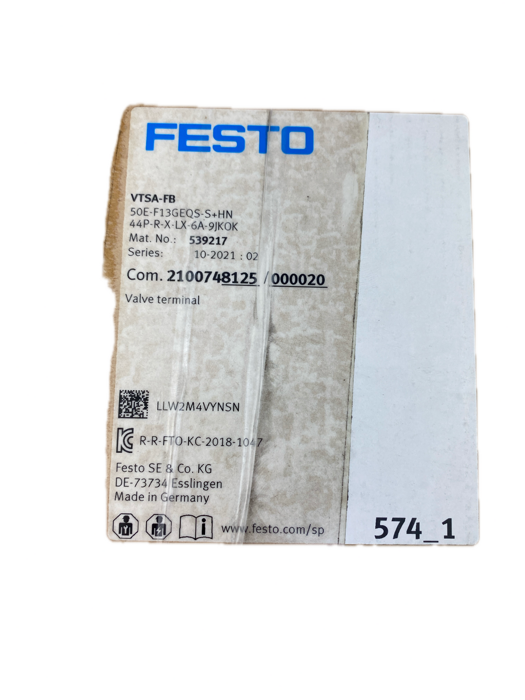 FESTO  Valve terminal  50E-F13GEQS-S+HN 44P-R-X-LX-6A-9JKOK