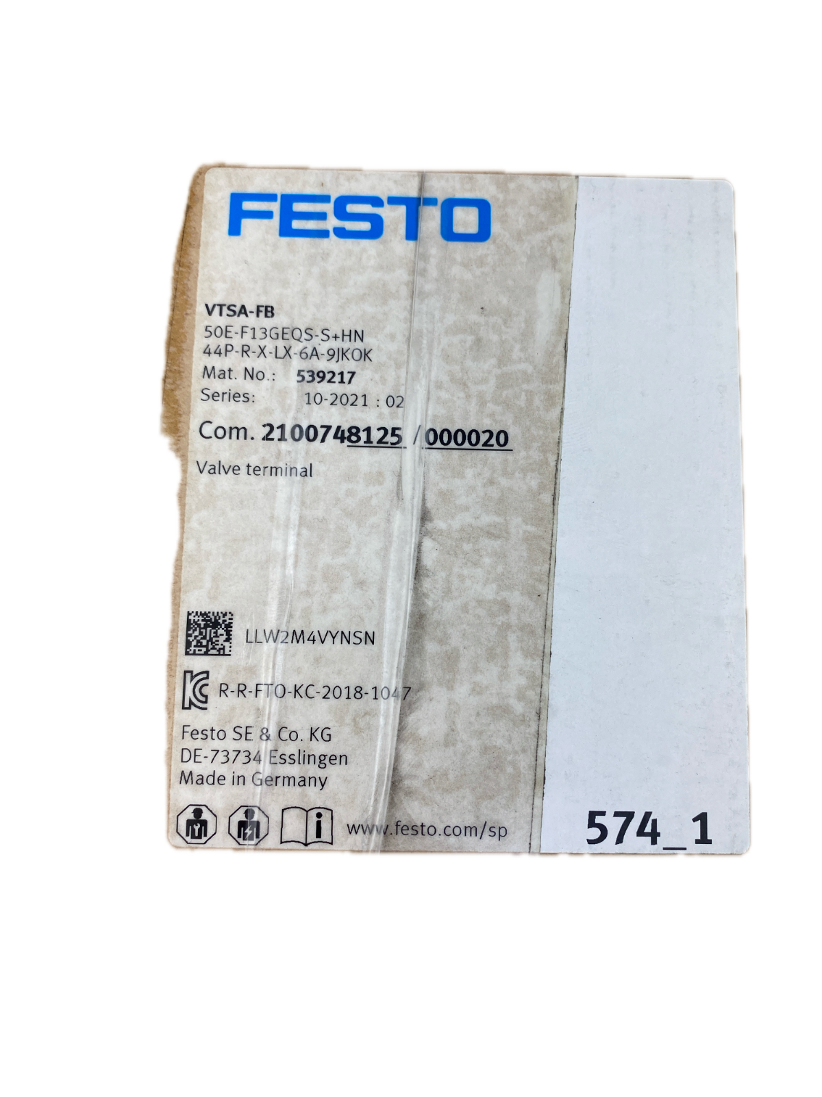 FESTO  Valve terminal  50E-F13GEQS-S+HN 44P-R-X-LX-6A-9JKOK
