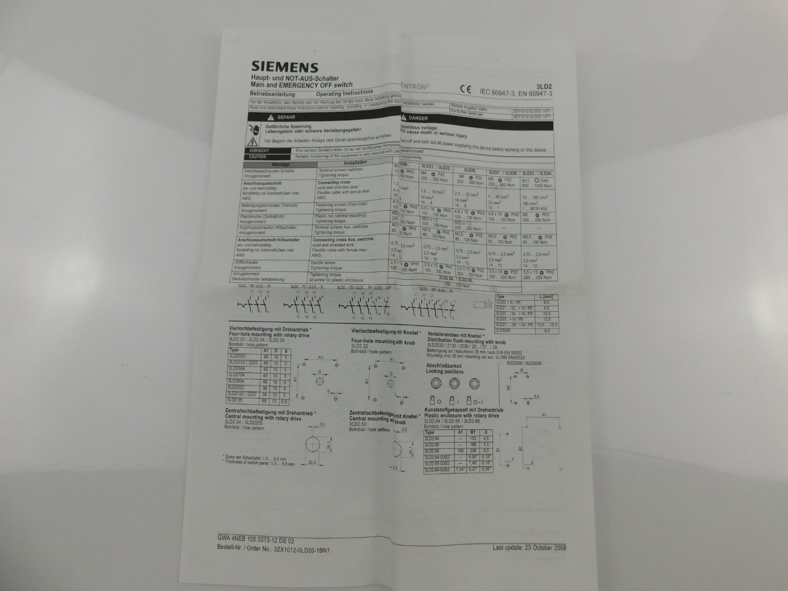 SIEMENS 3LD2064-0TB53 16A 690