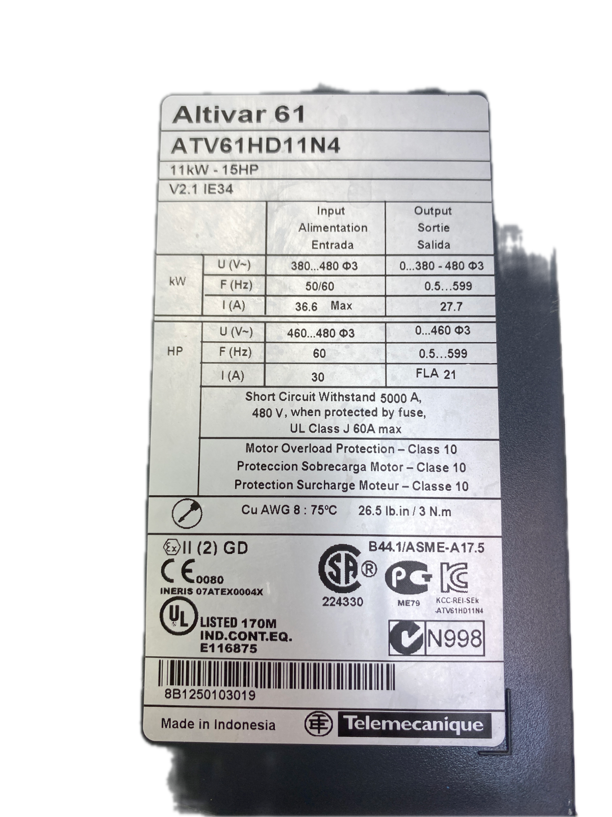 Schneider Electric Altivar 61 ATV61HD11N4