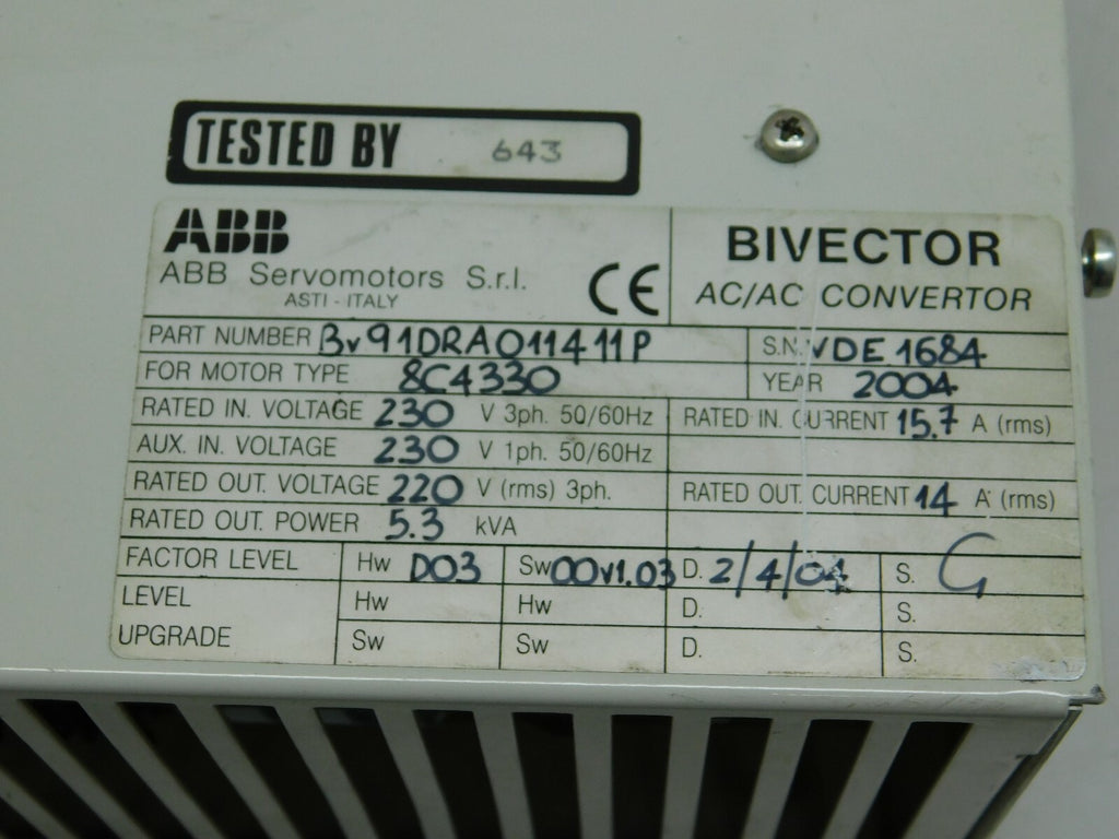 ABB Bivector 300 Servoregler BV91DRA011411P