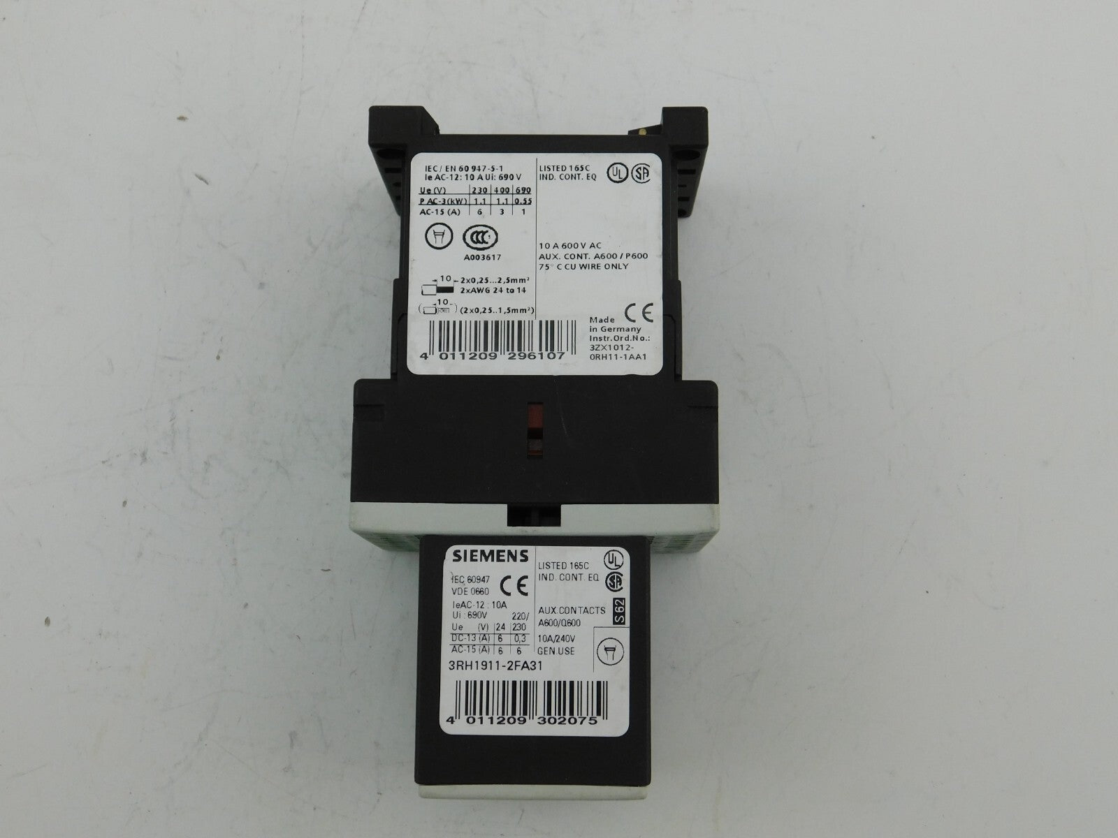 Siemens Schütz 3ZX1012-ORH11-1AA1 3RH1911-2FA31