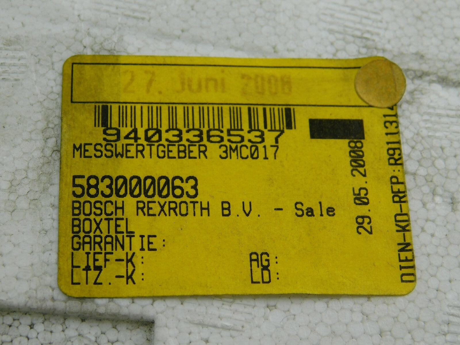 Bosch Rexroth Meßwertgeber 0 608 820 098  17Nm