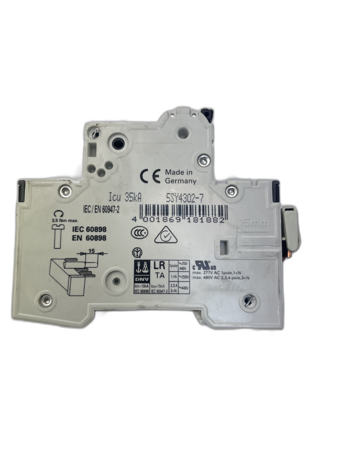 SIEMENS 5SY43 MCB C2 Leitungsschutzschalter 3-polig F1