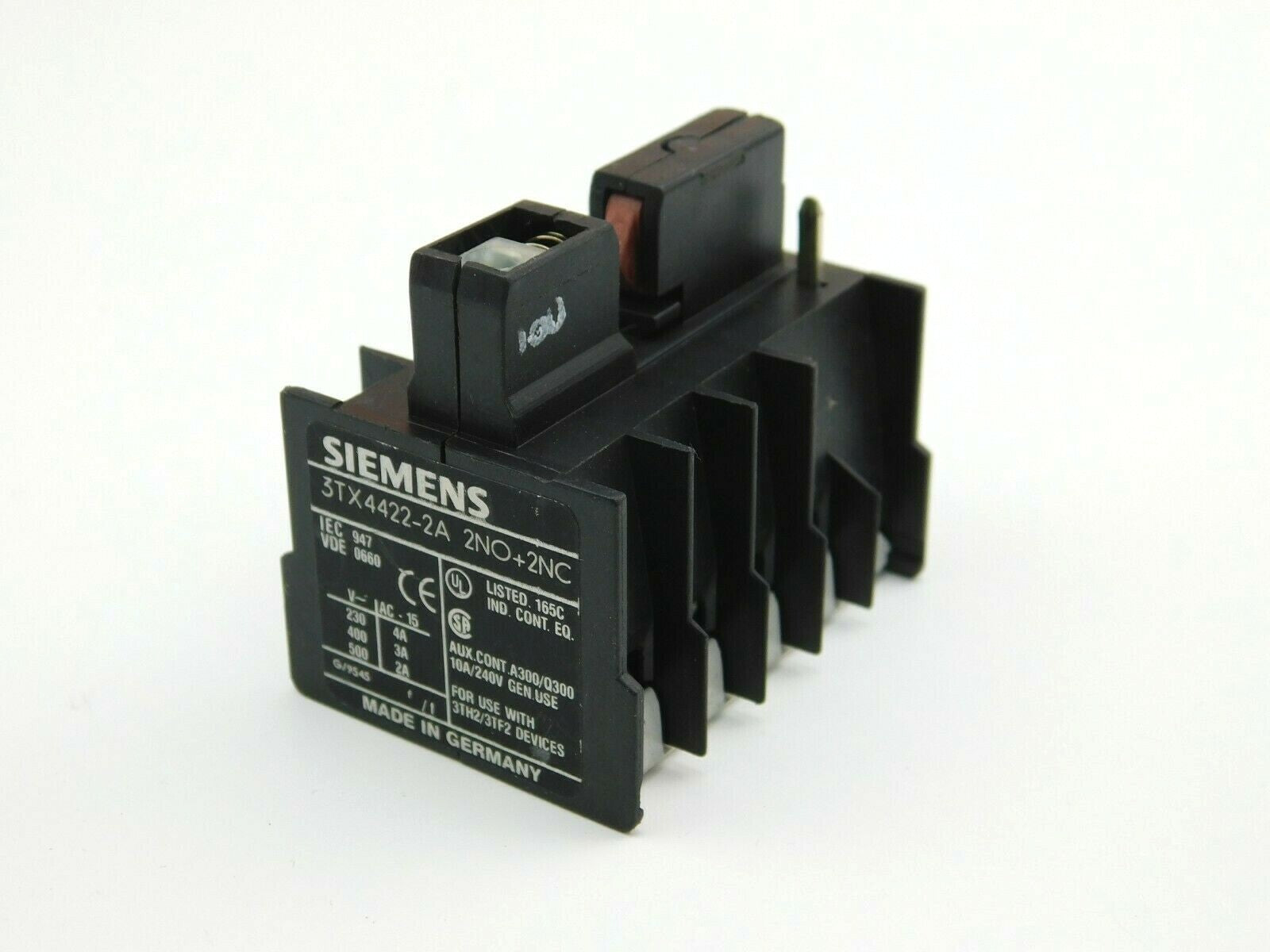 SIEMENS 3TX4422-2A 2NO 2NC Hilfskontaktblock ** 2 Stück **