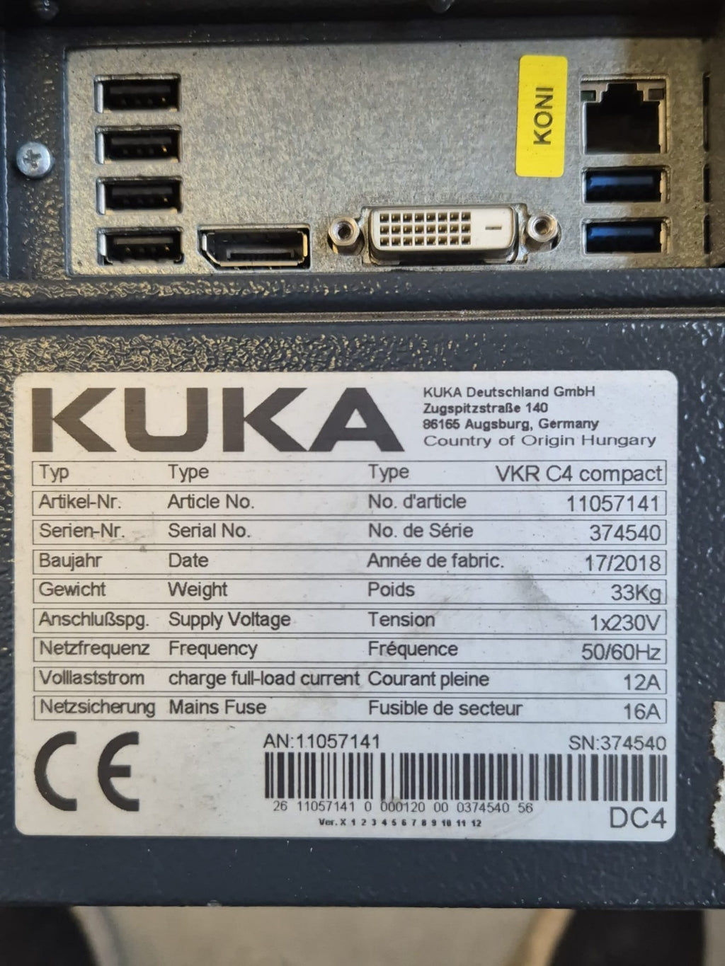 KUKA Roboter Komplett KR 10 R1420  VKR C4 compact Bedienpanel 00-189-002