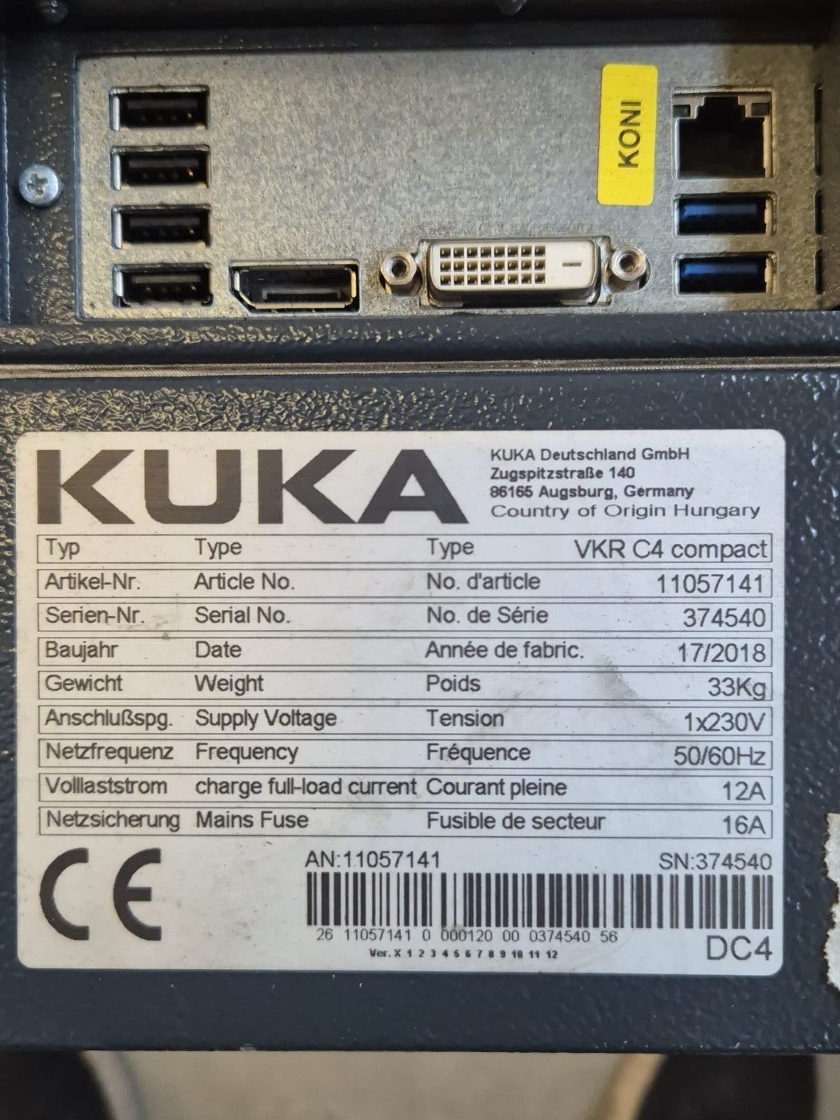 KUKA Roboter Komplett KR 10 R1420  VKR C4 compact Bedienpanel 00-189-002