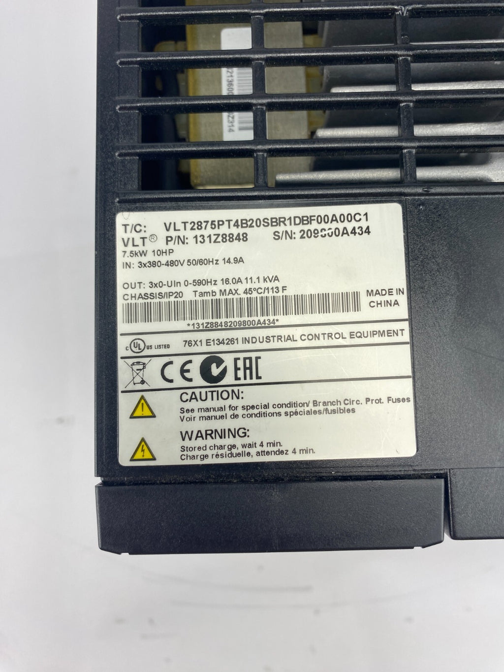 Danfoss VLT 2800 VLT2875PT4B20SBR1DBF00A00C1 131Z8848