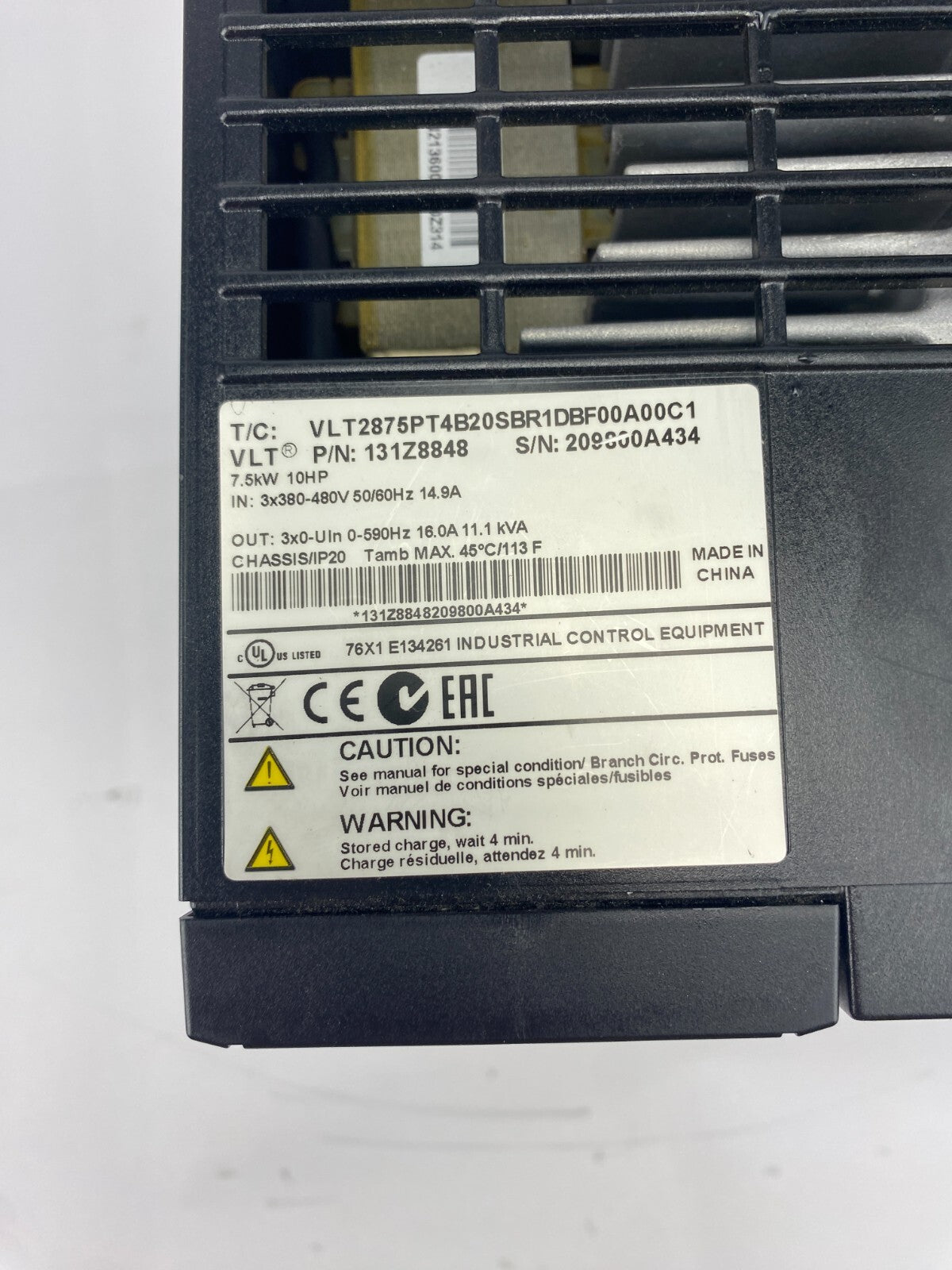 Danfoss VLT 2800 VLT2875PT4B20SBR1DBF00A00C1 131Z8848
