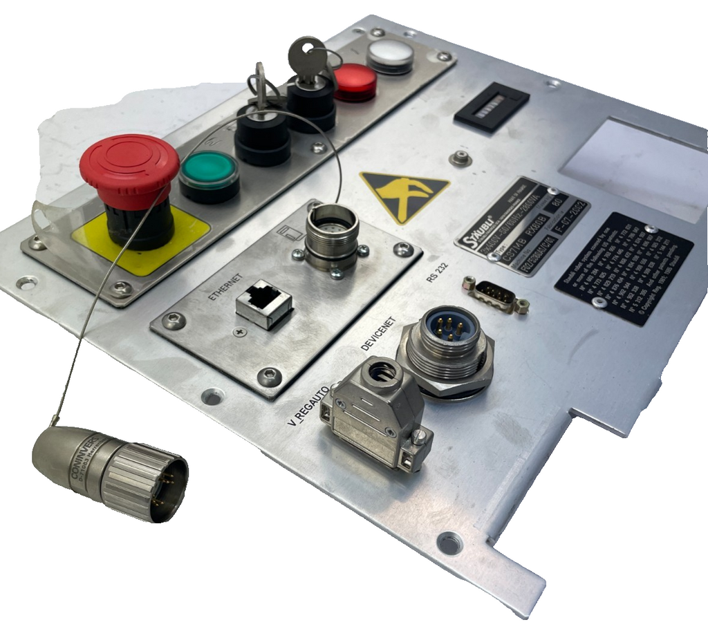 Stäubli CS7MB RX60B Bedienpanel / Frontplatte (mit Kübler H37 Betriebsstundenzäh
