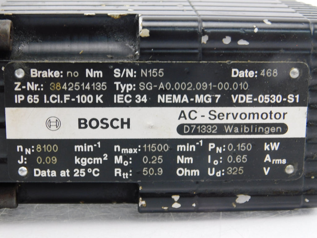 Bosch Servomotor SG-A0.002.091-00.010 3842514135 + NEUGART PL60N/0P2