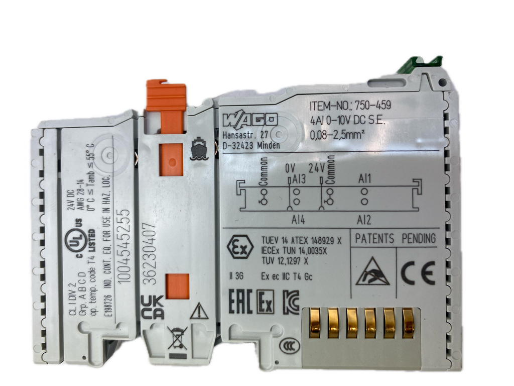 WAGO ITEM-NO:: 750-459 4AI 0-10V DC S.E 0,08-2,5mm2