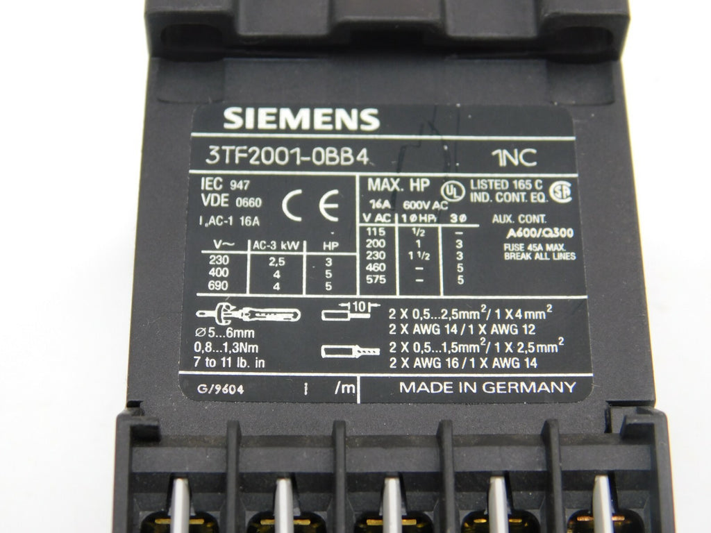 SIEMENS Schütz 3TF2001-0BB4 Deckel Fehlt