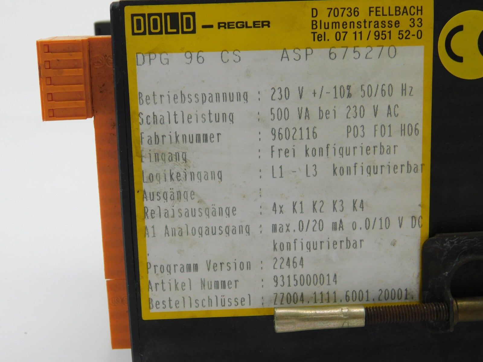 Dold- REGLER DPG 96 C ASP 675270