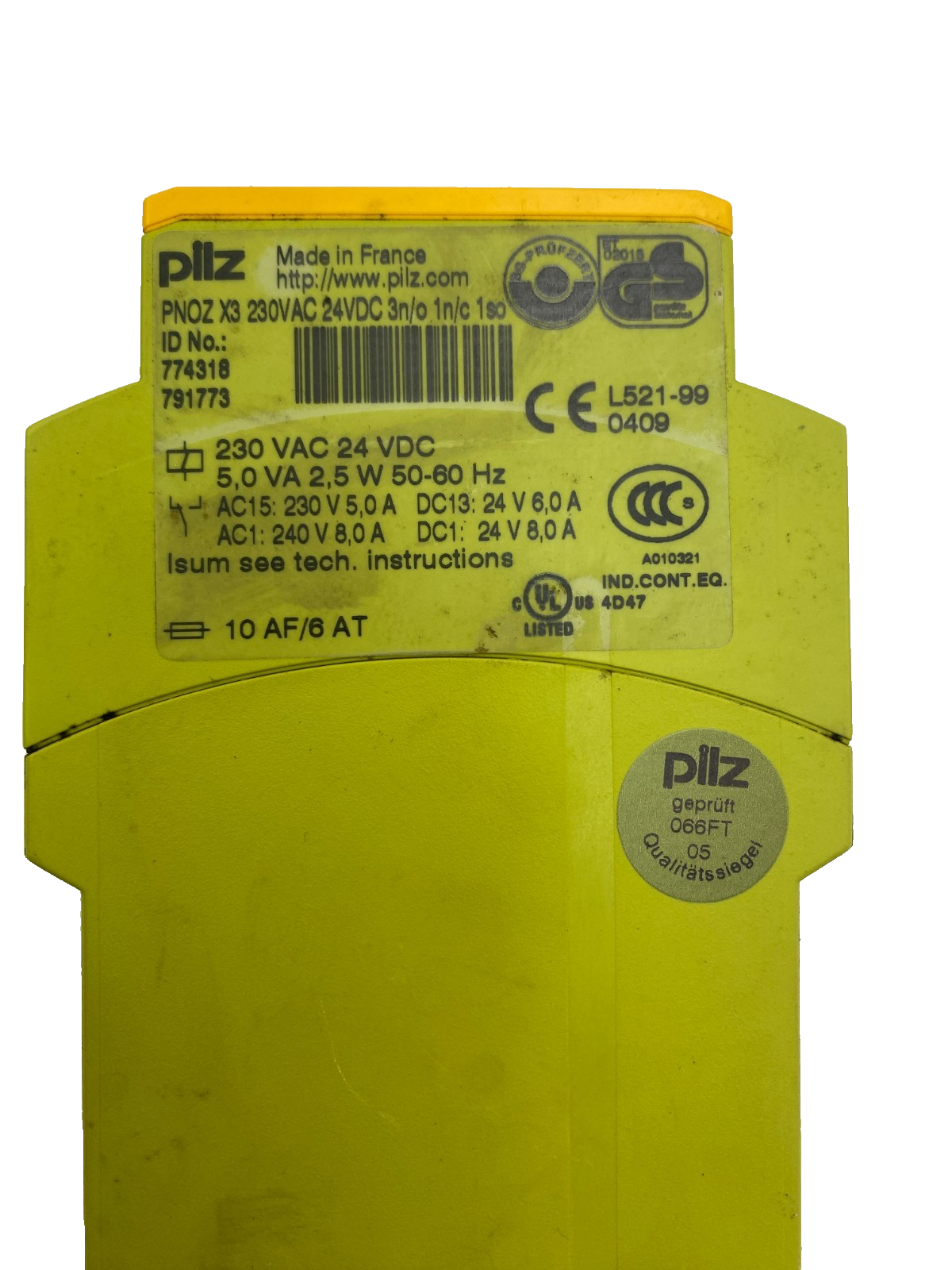 Pilz 774318 PNOZ X3 230VAC 24VDC 3n/o 1n/c 1so