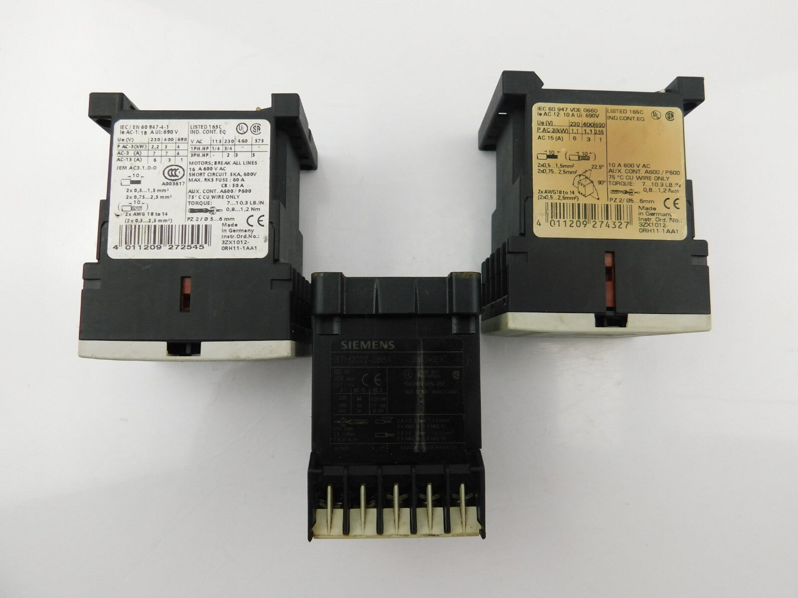 Posten SIEMENS 3RT1015-1BB41  3RH1131-1BB40 SIEMENS 3RTH2022-0BB4 ** 3 Stück **
