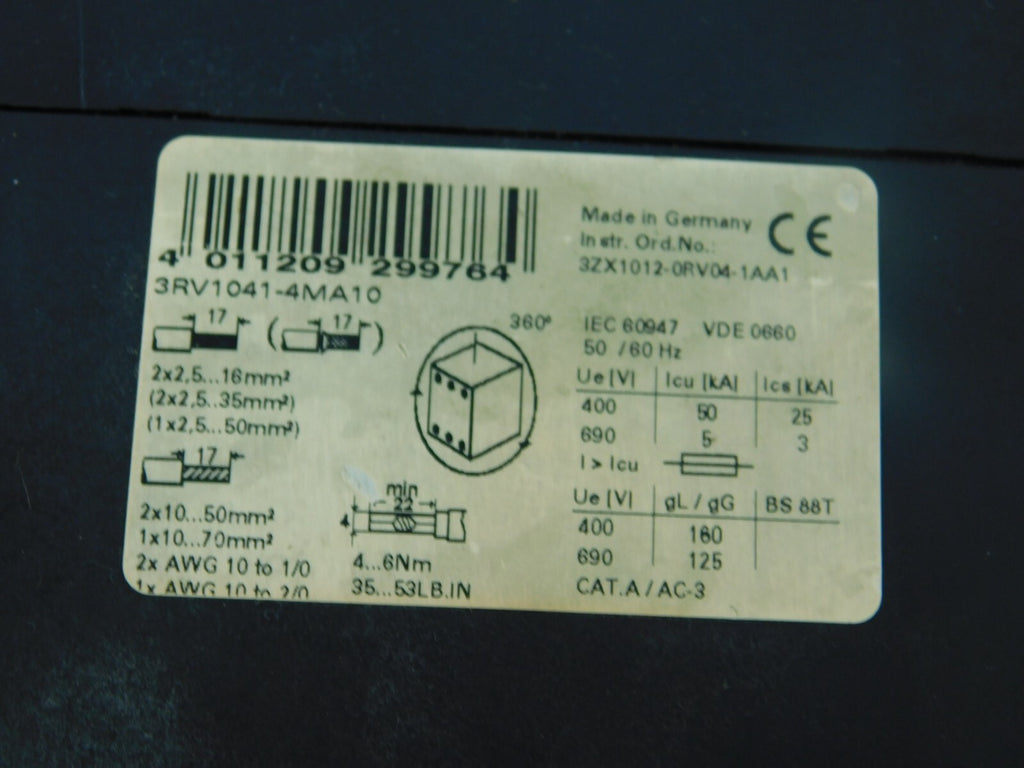 SIEMENS SIRIUS 3RV1041-4MA10