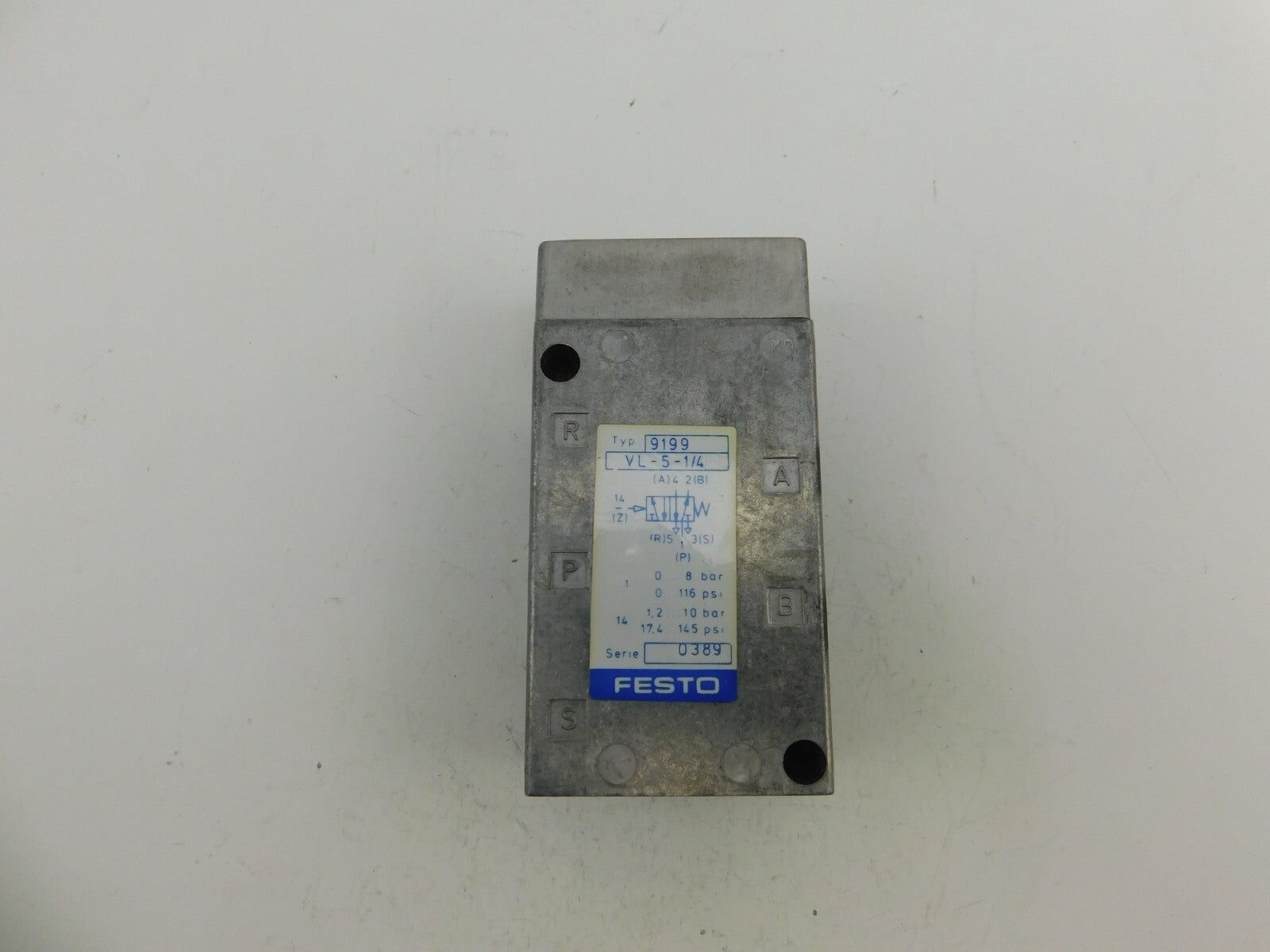 FESTO PNEUMATIC VL-5-1/4 TYP 9199 