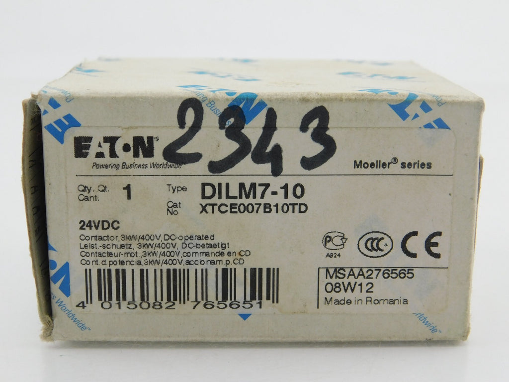 EATON DILM7-10 XTCE007B10TD Contactor 3KW/400V