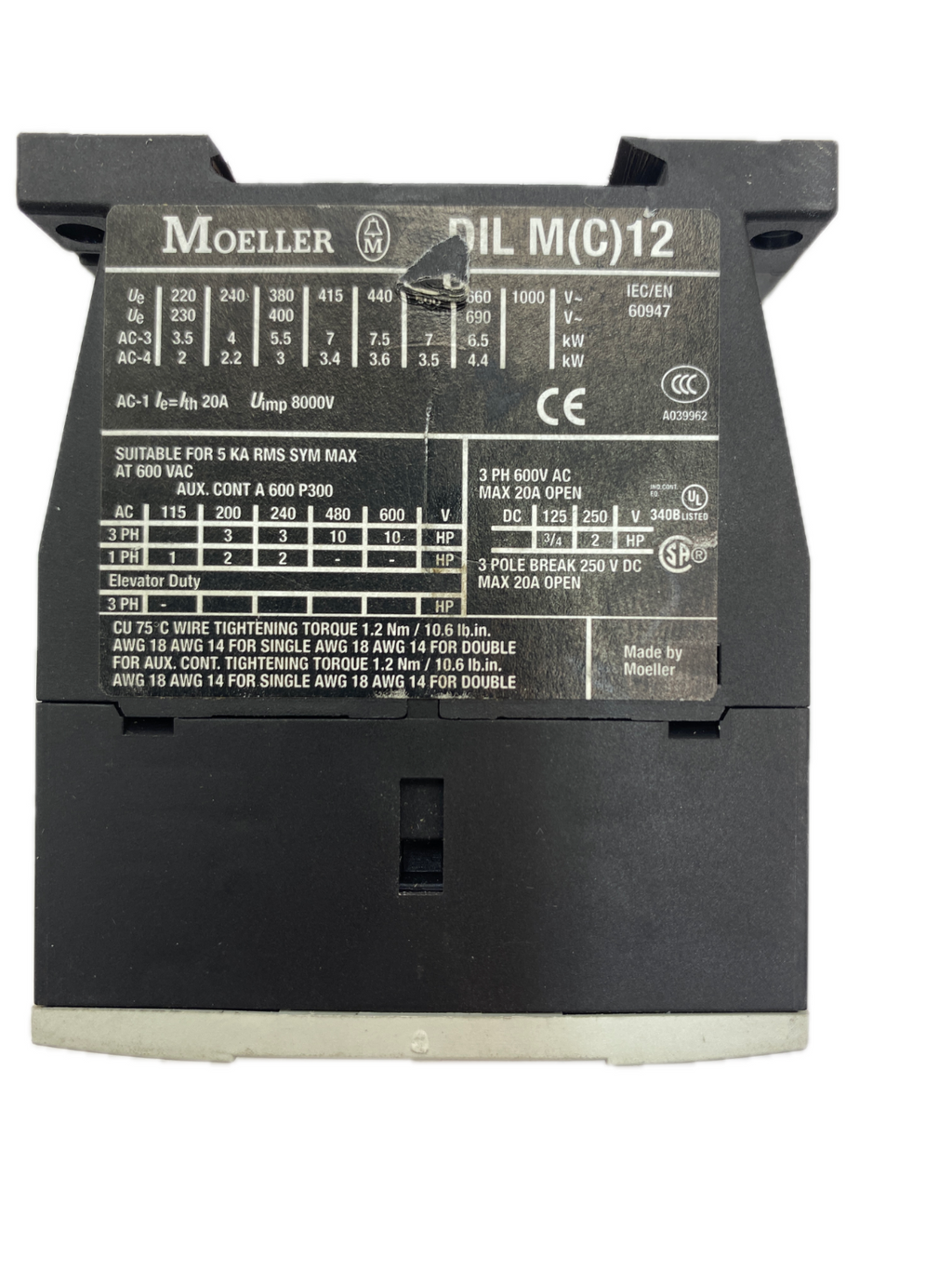 MOELLER DIL M(C)12-10 24VDC