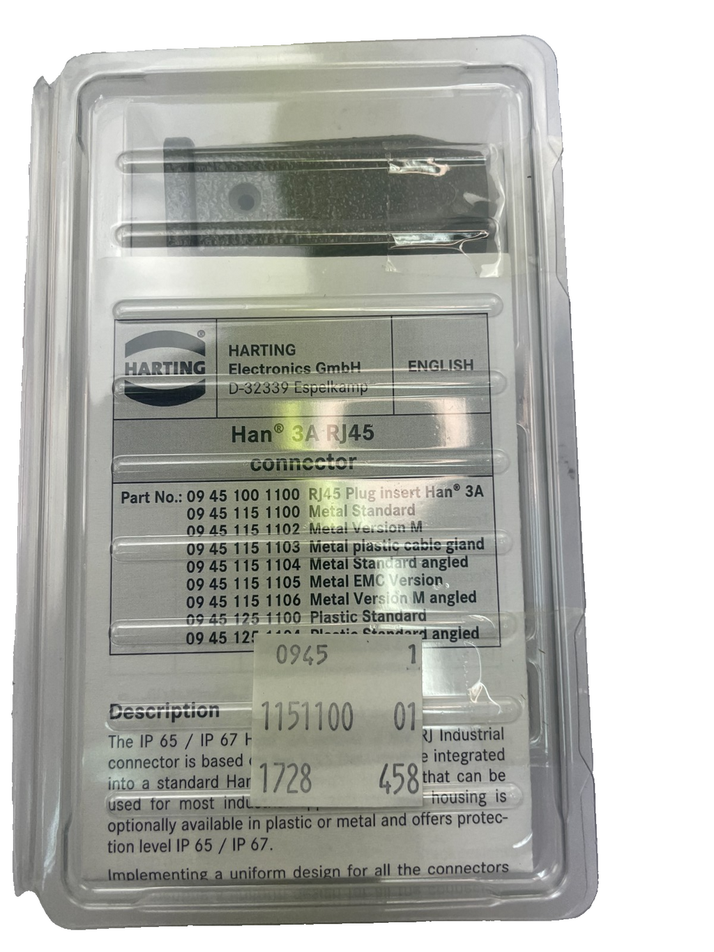 Kuka 4477977 Steckerbeipack X65 Extension B (Art.-Nr. 00188650) mit Harting Han