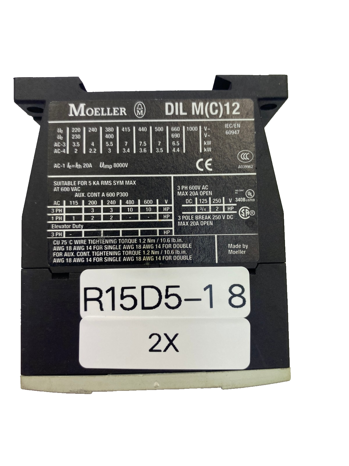 MOELLER / EATON DIL M12-01