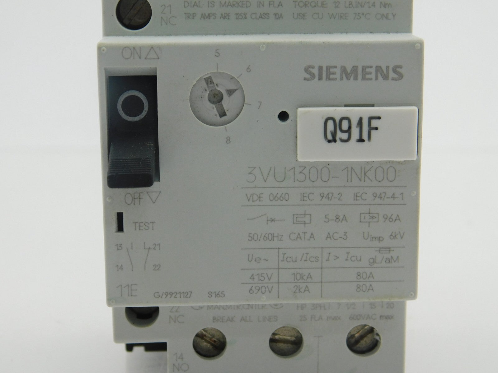 SIEMENS 3VU1300-1NK00 Motorschutzschalter