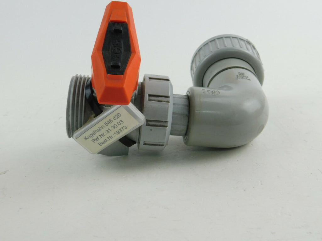 Georg Fischer Kugelhahn Typ 546 DN10 - 15 PVC-C + Bogen 90°   