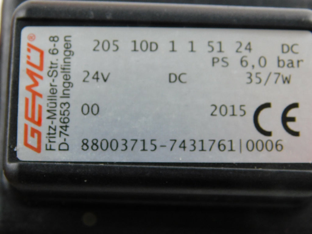 Gemü 205 10D 1 1 51 24  2/2-Wege KST Magnetventil DN 10