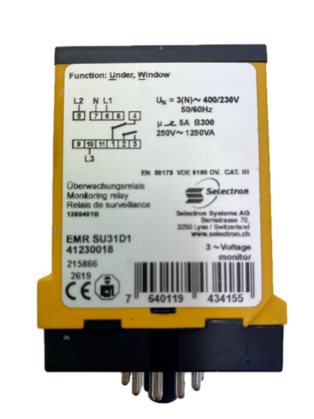 Selectron 3~ Voltage monitor EMR SU31D1