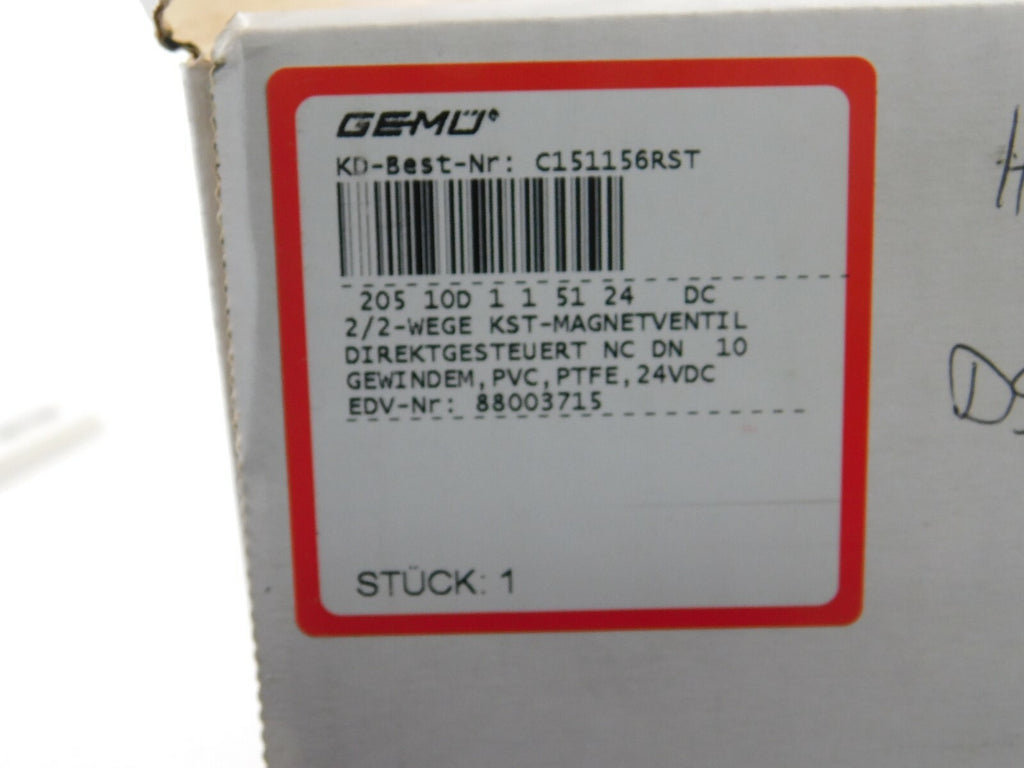 Gemü 205 10D 1 1 51 24  2/2-Wege KST Magnetventil DN 10