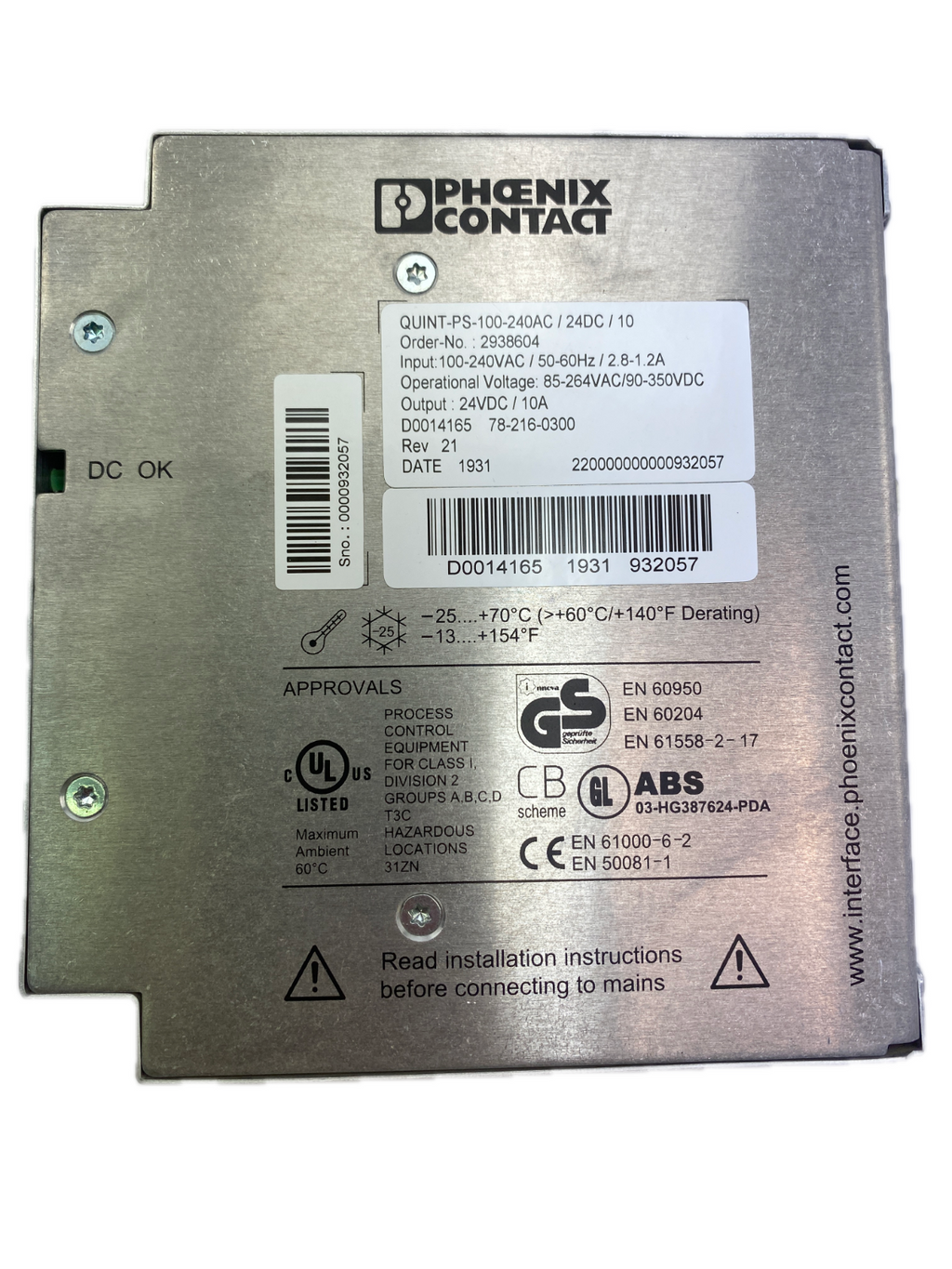 Phoenix contact QUINT-PS-100-240AC / 24DC / 10