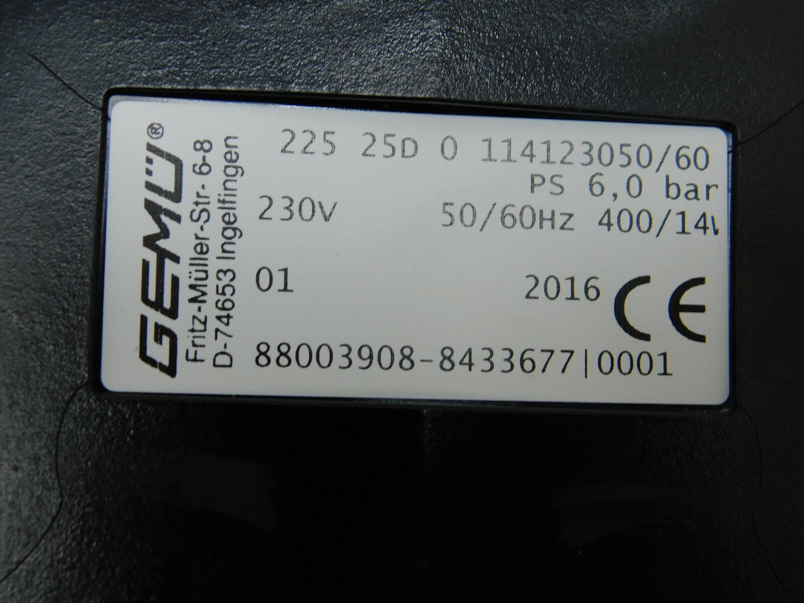 Gemü Magnetventil 225 25D 0 114123050/60    6 bar
