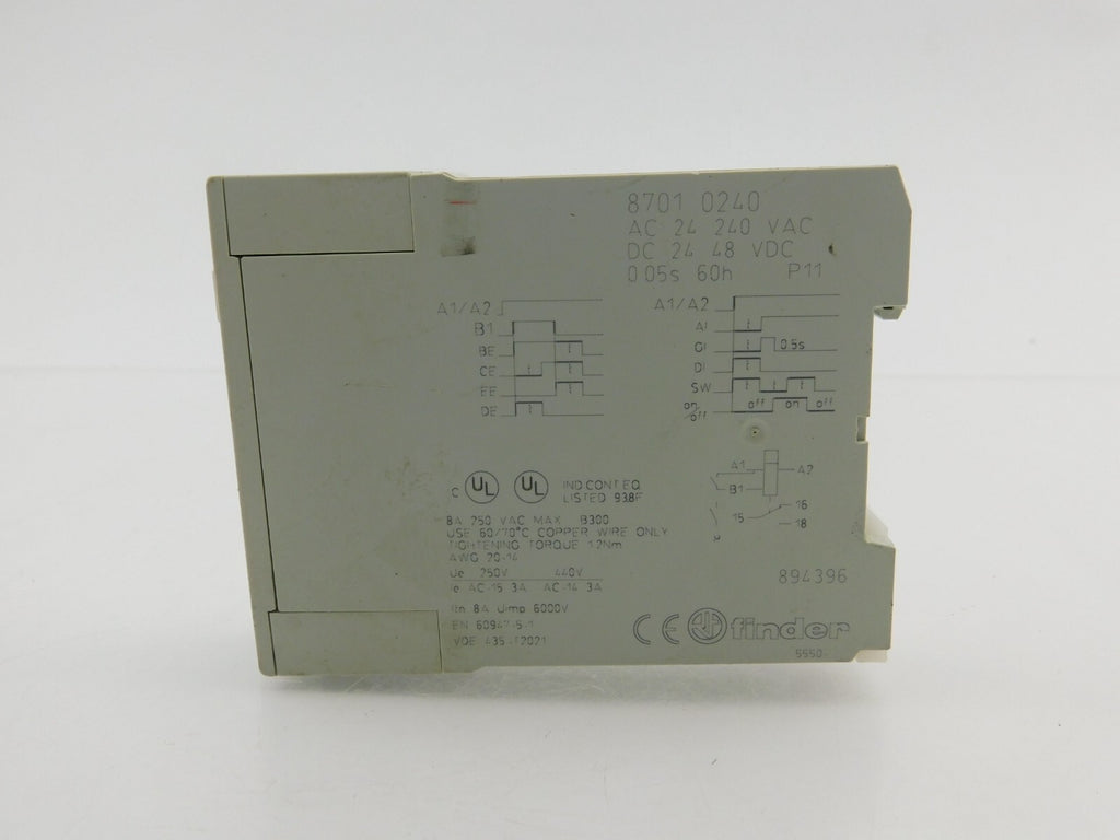 FINDER 8701 0240  AC 24 240 VAC DC 24 48VDC 0,05s 60h P11