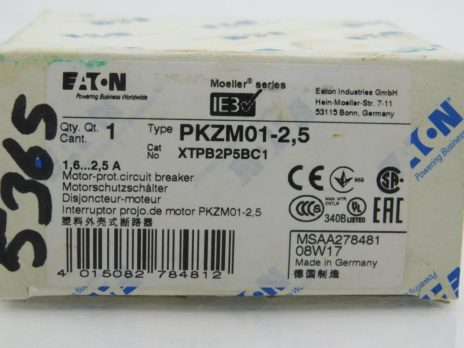 EATON Motorschutzschalter PKZM01-2,5