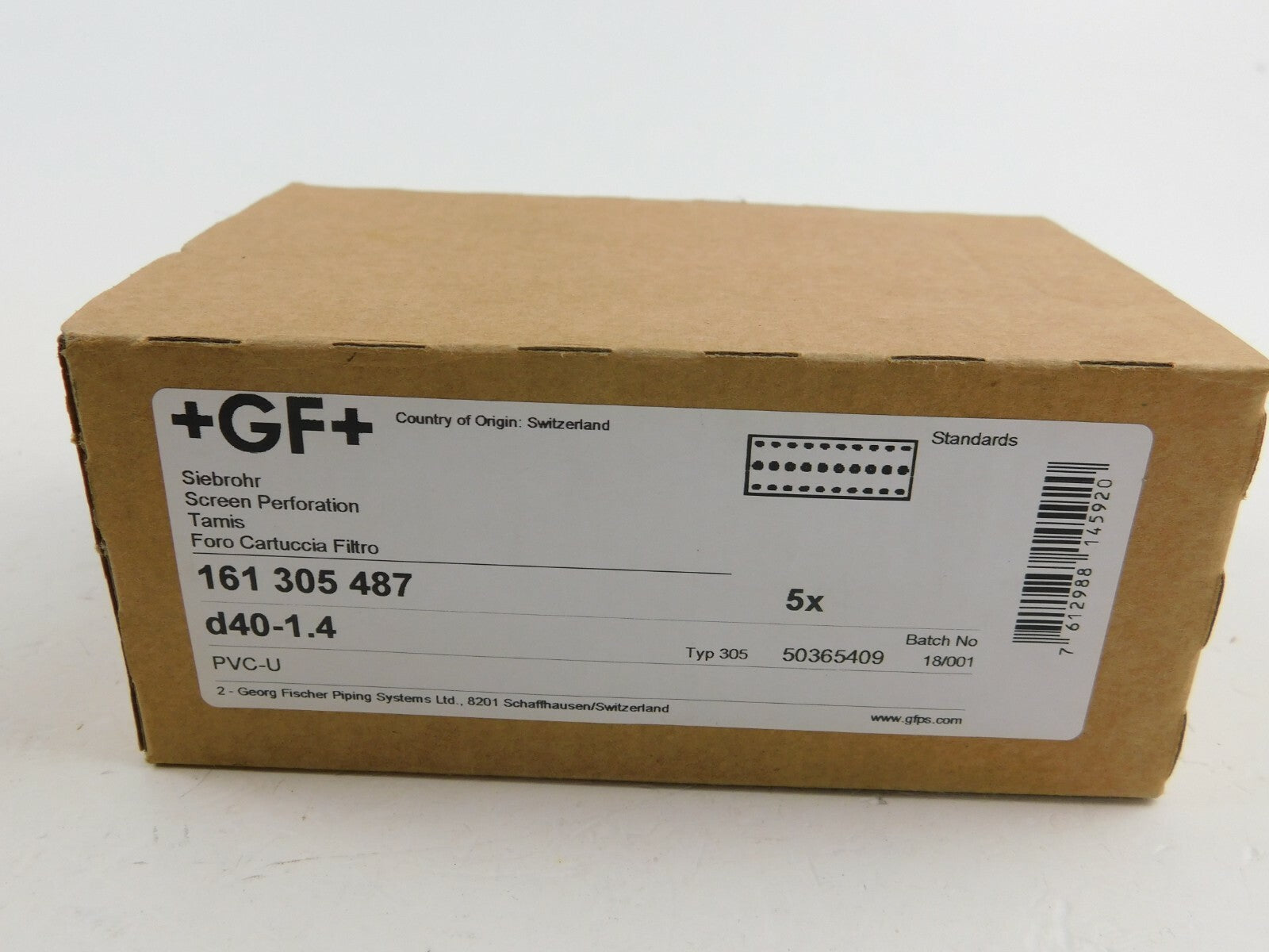 Georg Fischer Siebrohr 161 305 487 d40-1,4    ** 5 Stück **     