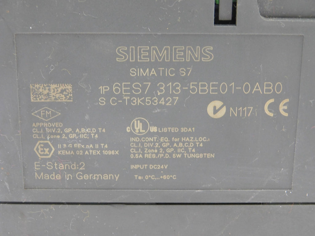Siemens SIMATIC S7 6ES7 313-5BE01-0AB0 SC-T3K53427