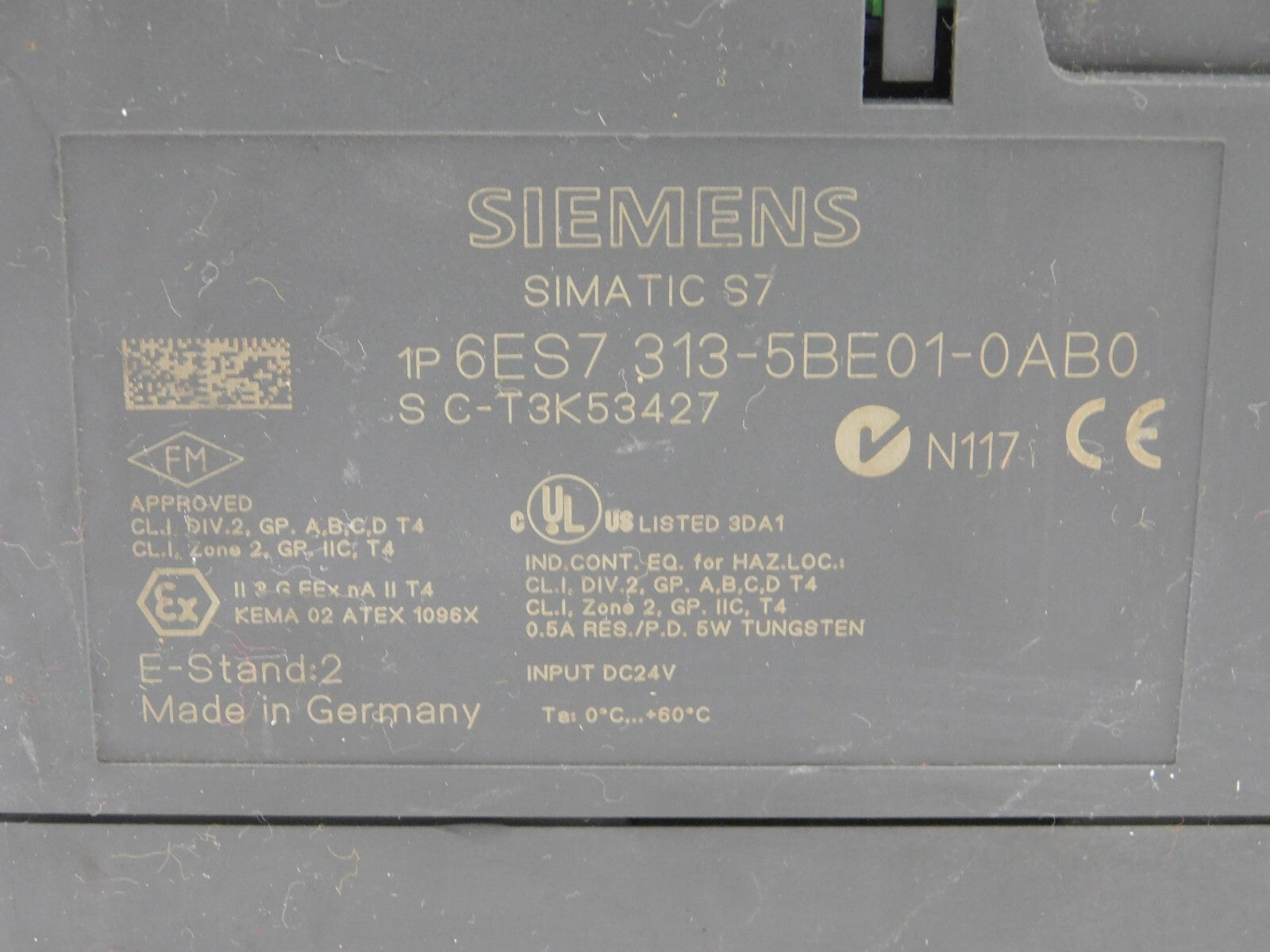 Siemens SIMATIC S7 6ES7 313-5BE01-0AB0 SC-T3K53427