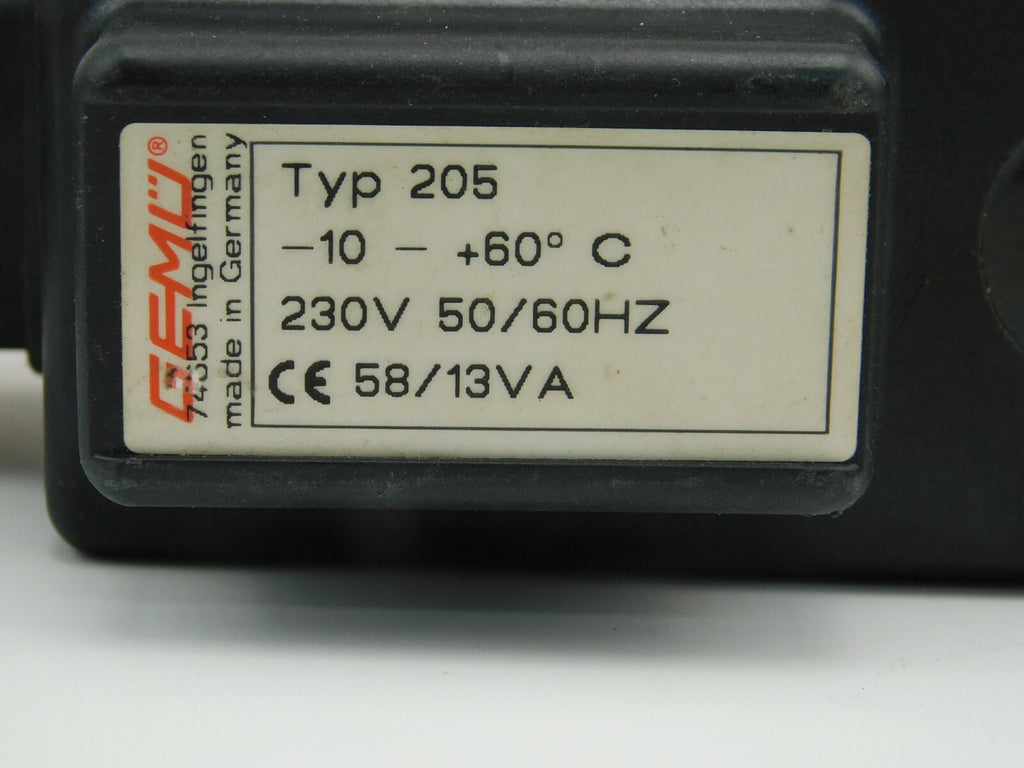 GEMÜ Magnetventil 205 10-+60 C 230V 50/60HZ 58/13VA