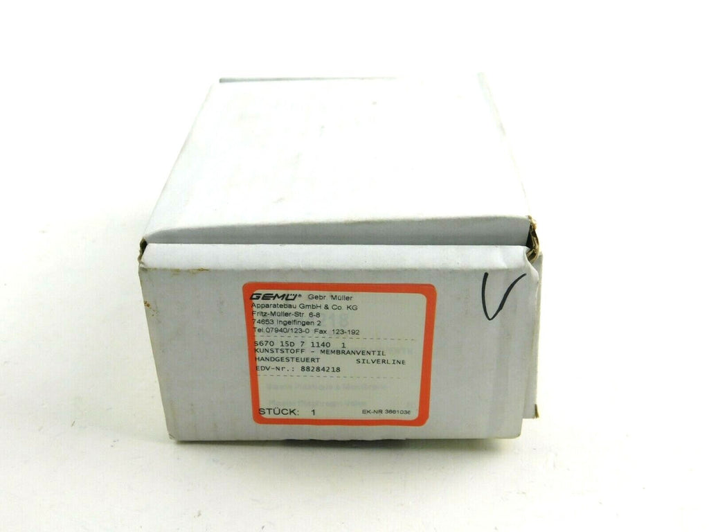 Gemü S670 15D 7 1140 1 Membranventil Handgesteuert    