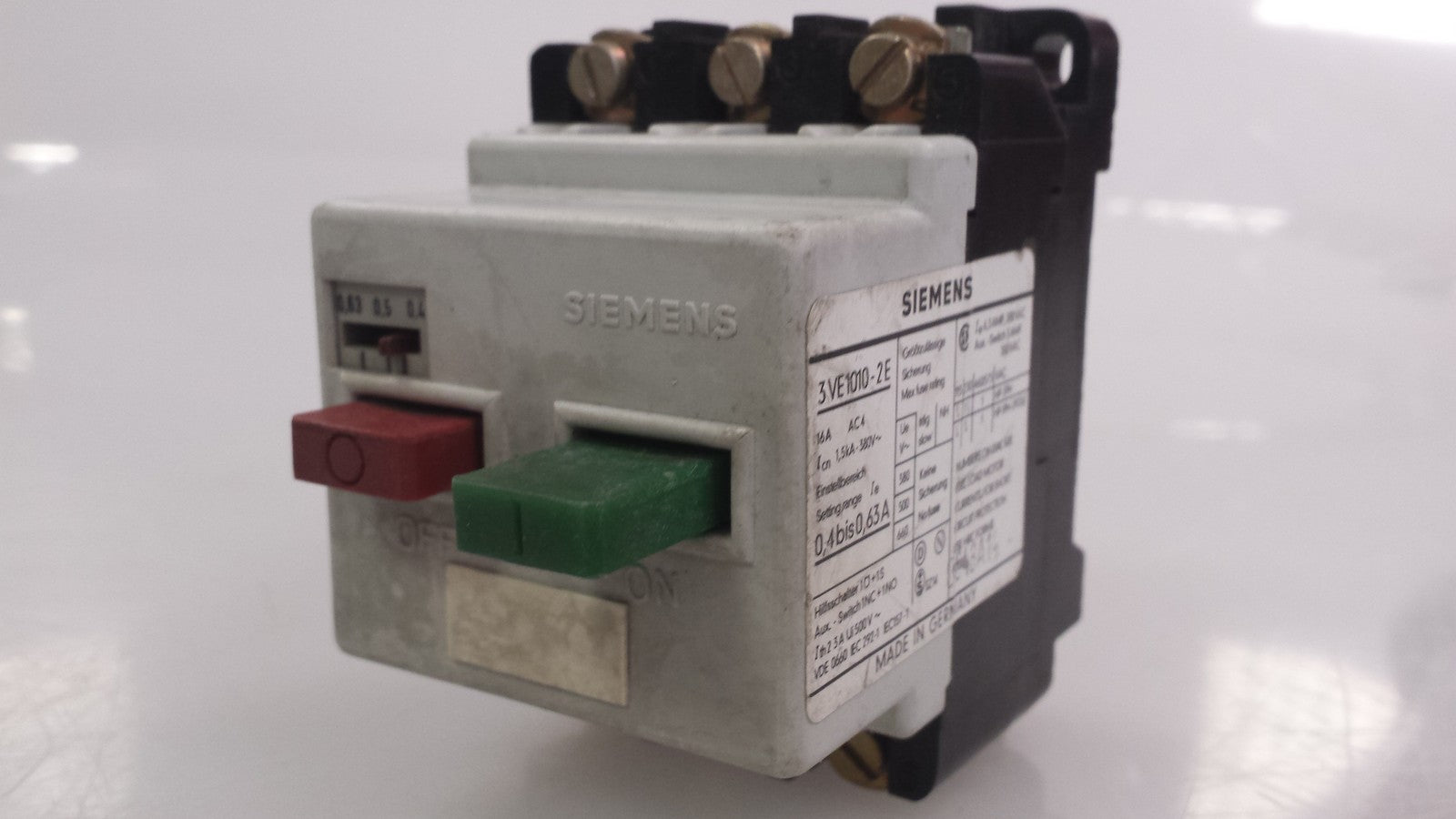 SIEMENS 3VE1010-2E Motorschutzschalter 0,4 - 0,63A