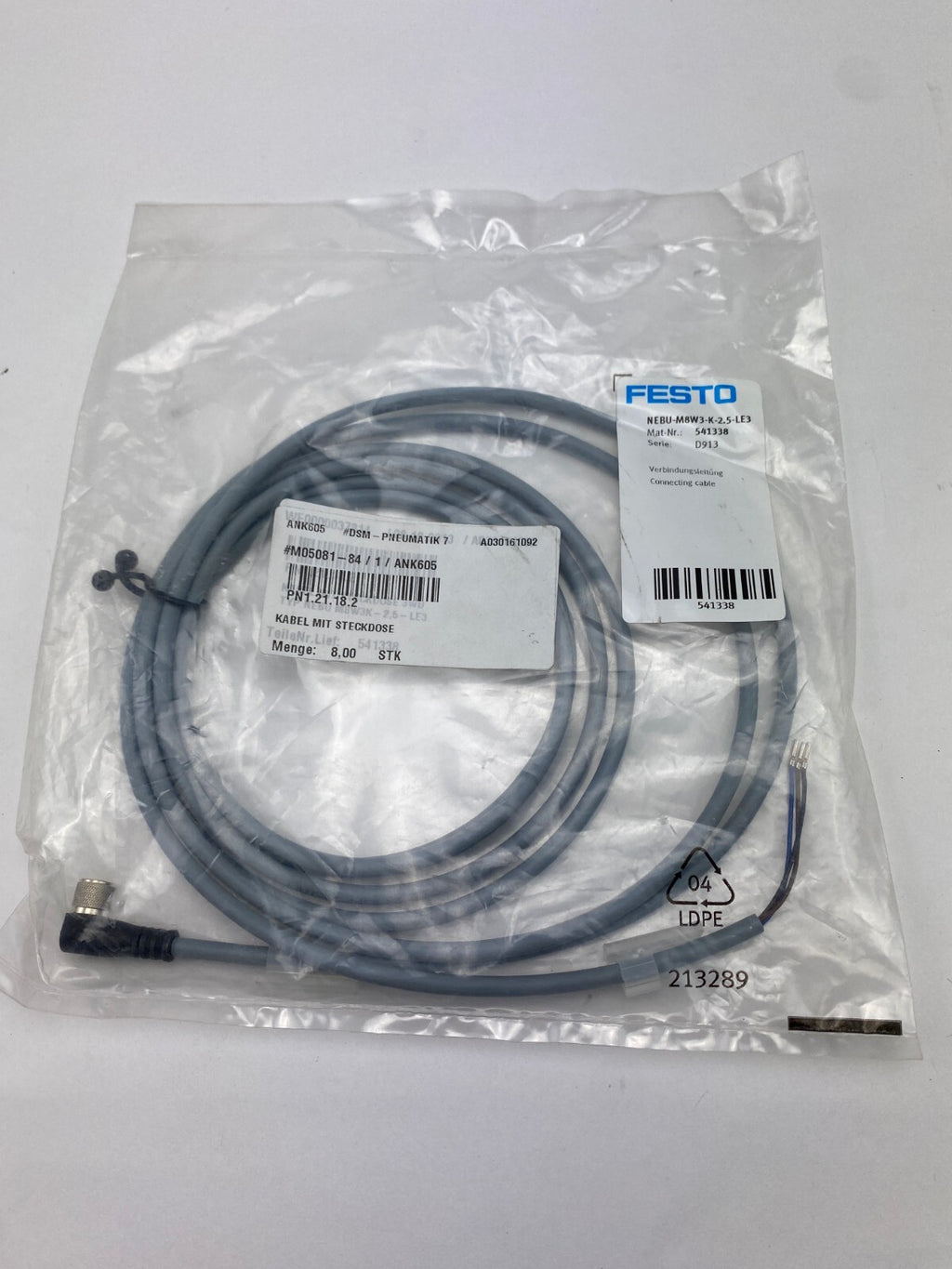 FESTO NEBU-M8W3-K-2.5-LE3 541338