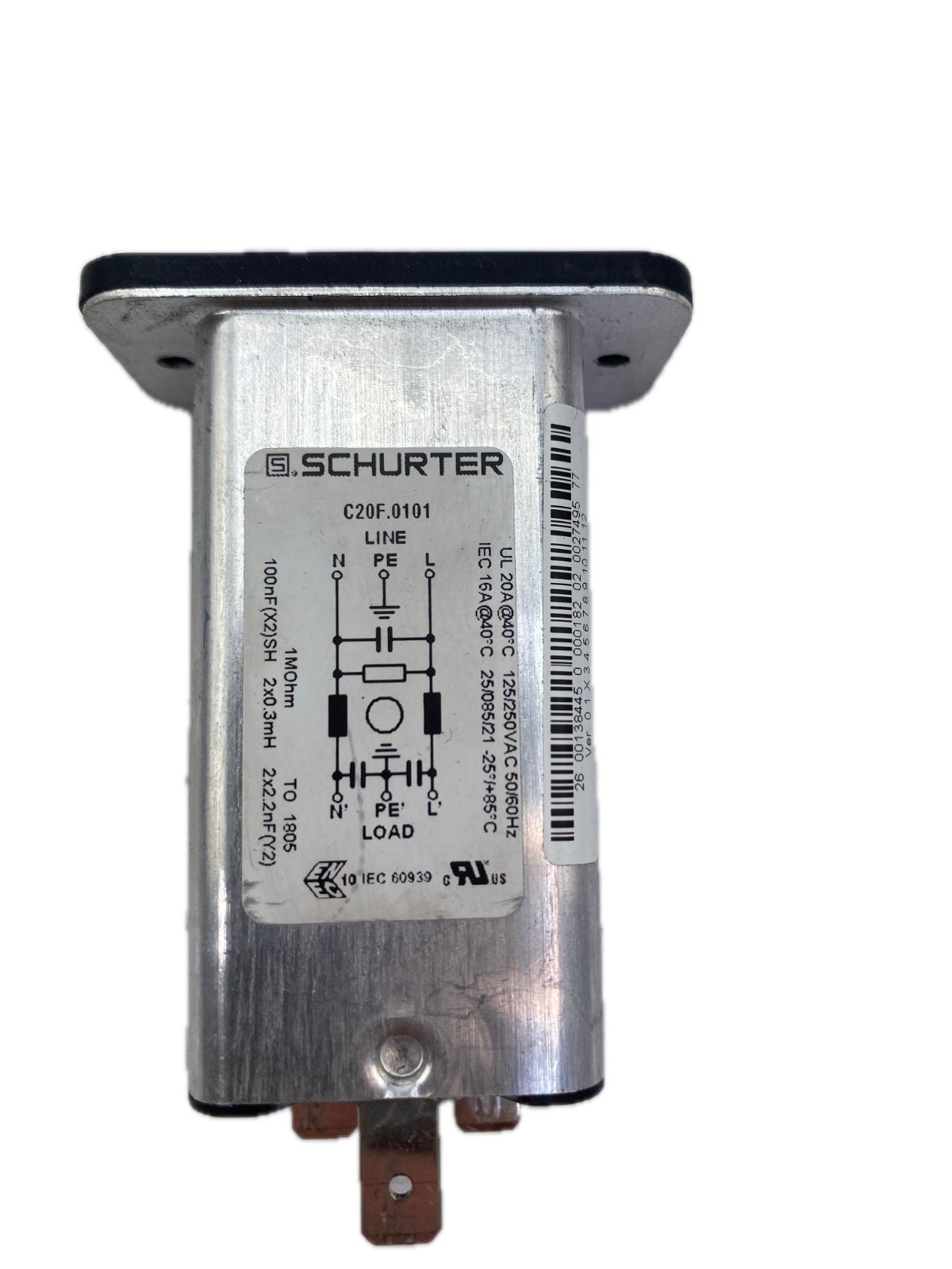 SCHURTER C20F.0101 100nF(X2)SH 2x0.3mH 2x2.2nF(Y2)