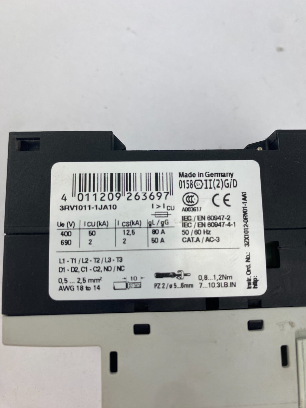 SIEMENS SIRIUS 3RV1011-1JA10