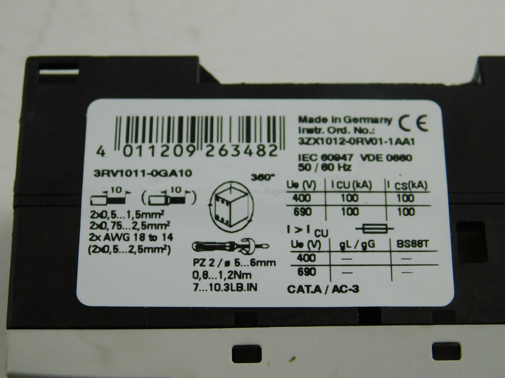 Siemens Sirius  3RV1011-0GA10   ** 2 Stück **