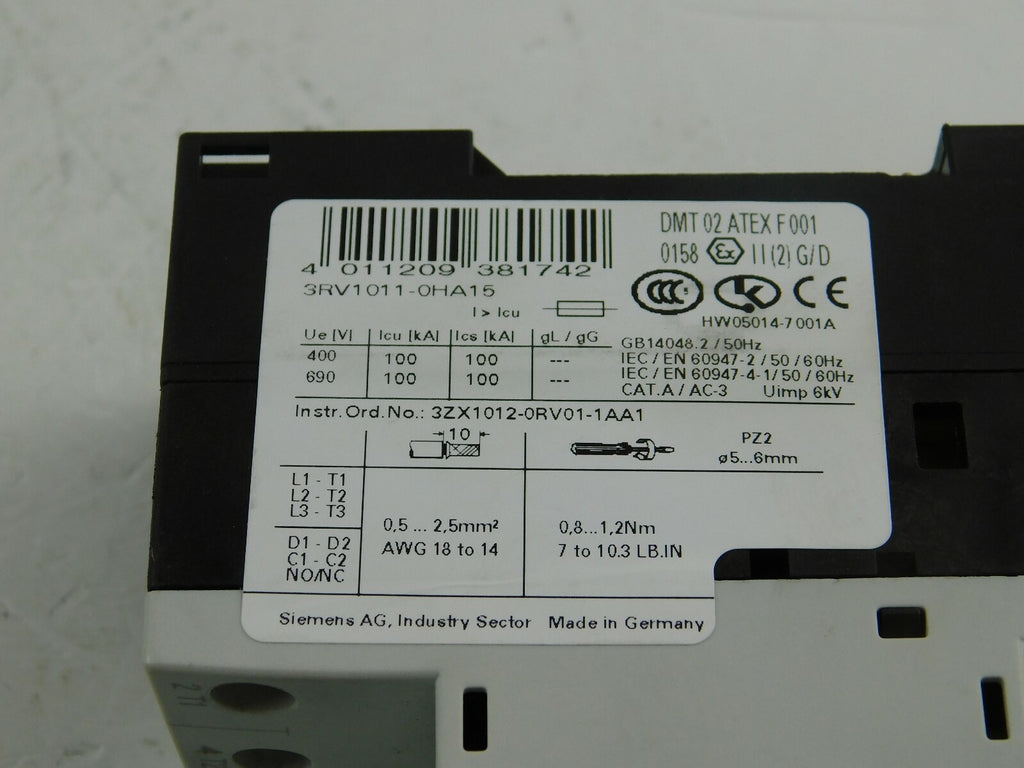 Siemens Sirius 3RV1011-0HA15  ** 2 Stück **